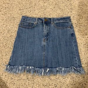 LAST CHANCE Frayed Denim Jean Skirt